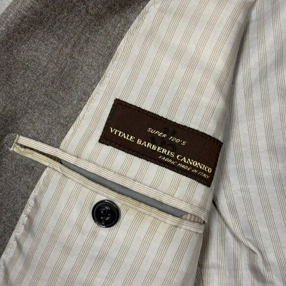 Banana Republic Suit Vitale Barberis Canonico 120s Flannel Wool 2pc 38R 32x31 - Picture 11 of 16
